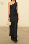 BASERANGE 24 Autumn and Winter One-shoulder Dress Portugal BAS-DROSD-VI-WI24-LH Blue Black